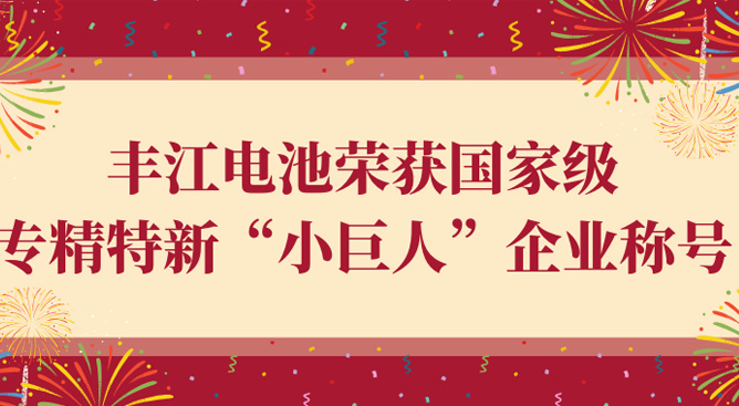 丰江电池荣获国家级专精特新“小巨人”企业称号.